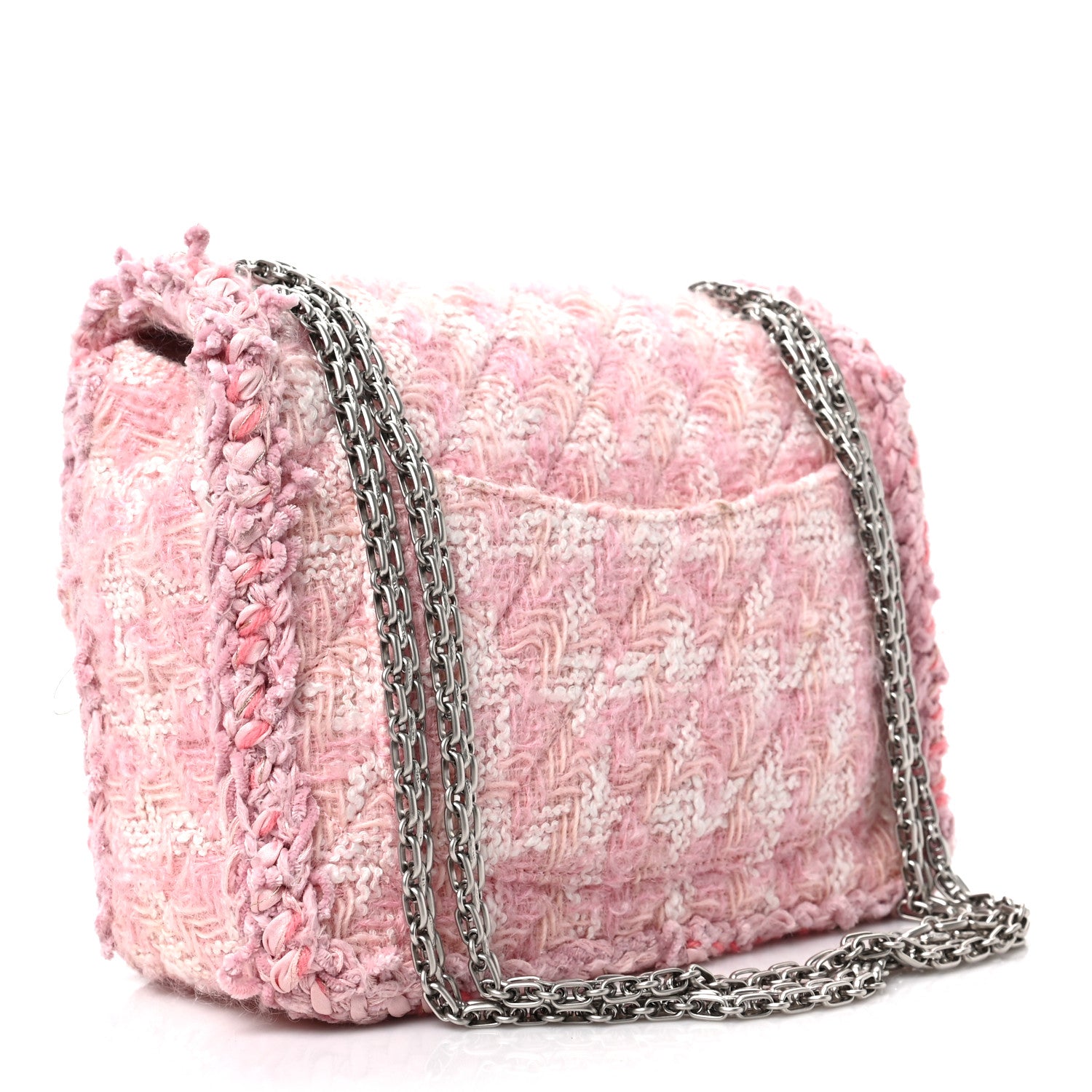 Chanel Tweed Braid Mini Reissue Square Flap Pink 3 of 8