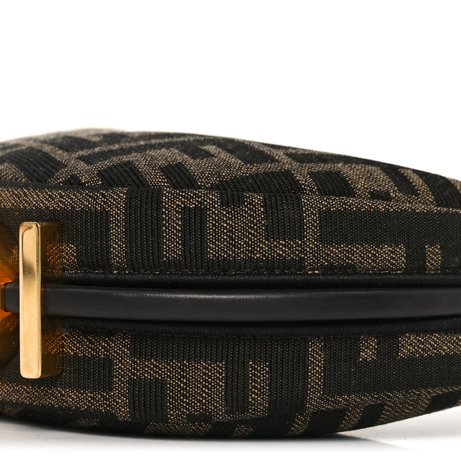 Fendi Fabric Jacquard FF 1974 Nano Fendigraphy Hobo Charm Tobacco Moro 10 of 10