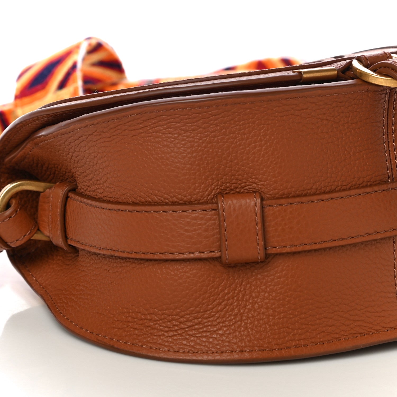 Chloe Calfskin Embroidery Mini Marcie Round Crossbody Bag Tan 8 of 13