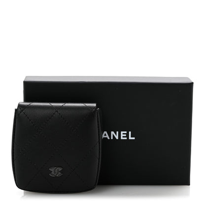 Chanel Goatskin Quilted Square Pouch Coin Purse So Black 8 of 8