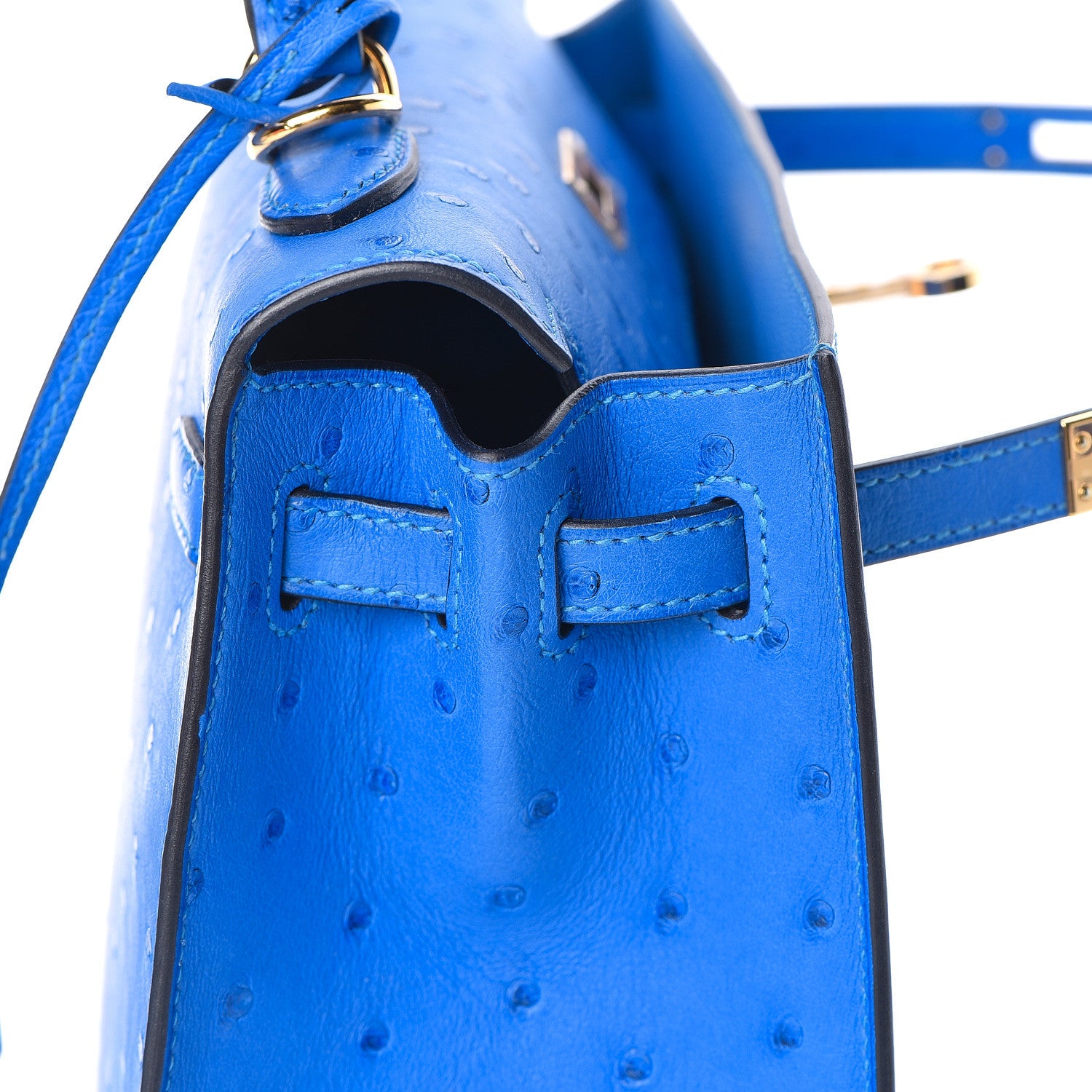 Hermes Ostrich Kelly Sellier 25 Bleuet 23 of 40