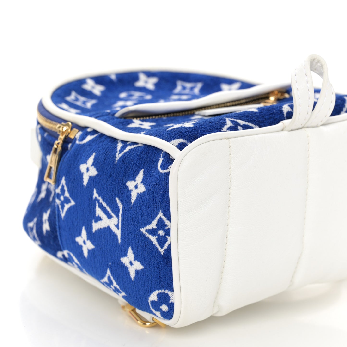 Jacquard Velvet Monogram Palm Springs Backpack Mini Blue