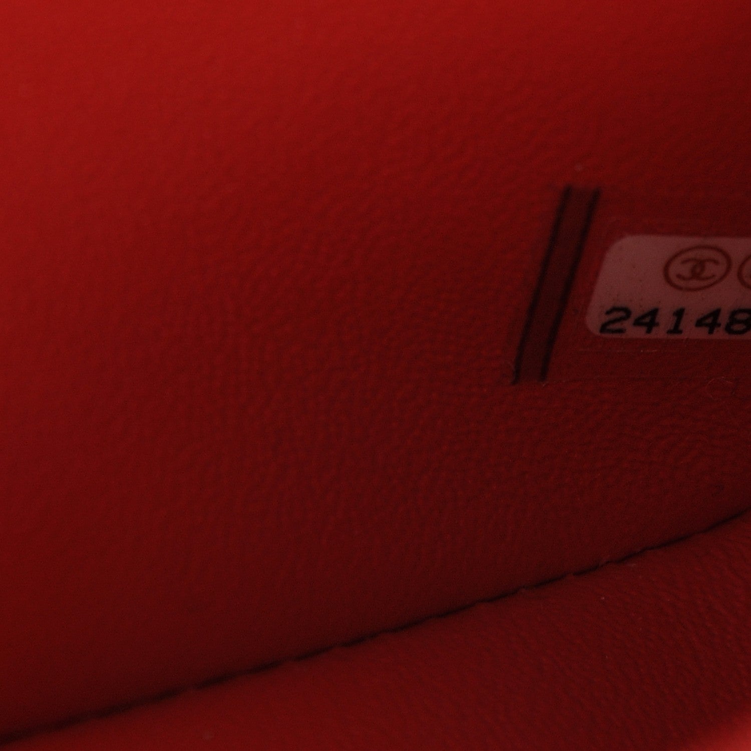 Chanel Caviar Chevron Quilted Mini Rectangular Flap Red 7 of 7