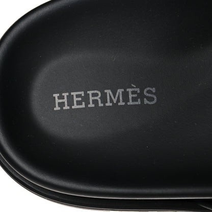 Hermes Calfskin Womens Chypre Sandals 36.5 Black 7 of 8