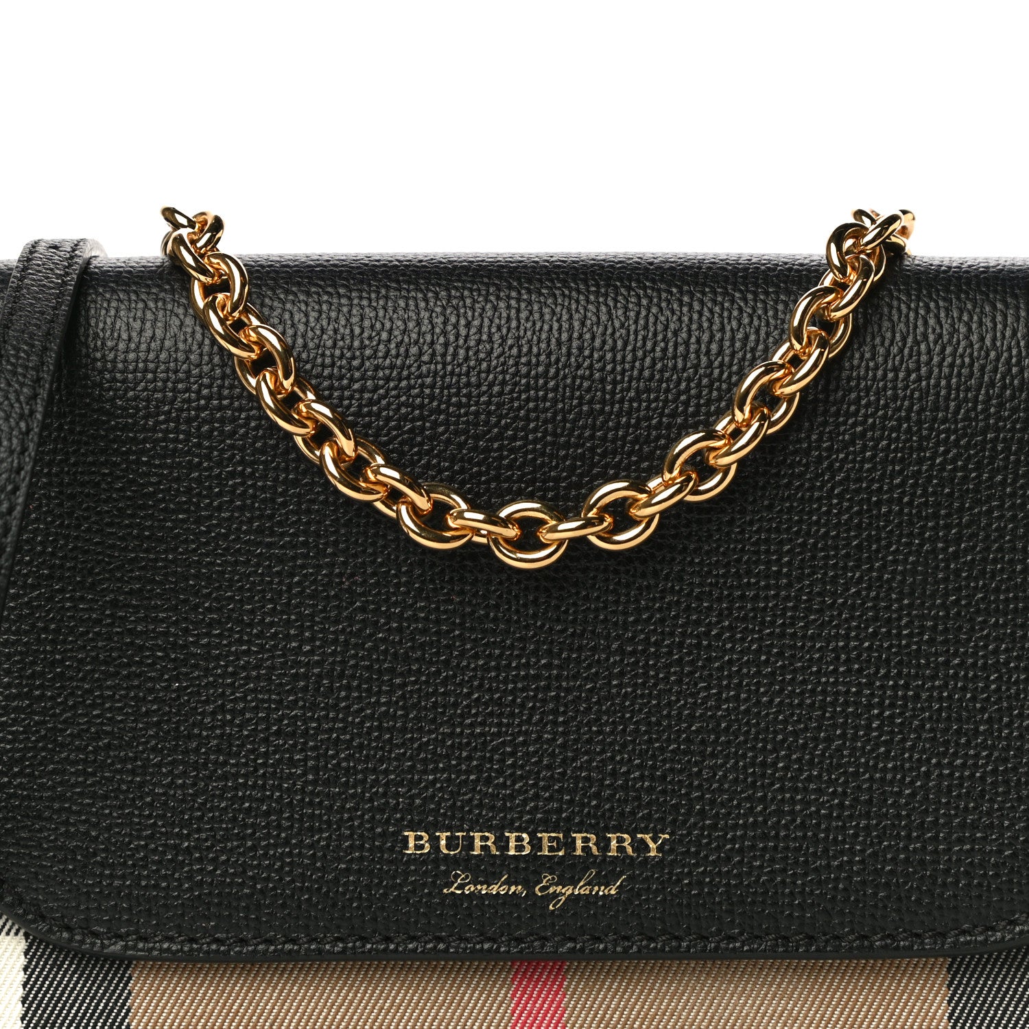 Burberry Calfskin Vintage Check Small Loxley Crossbody Black 7 of 9