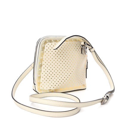 Gucci X SEGA Calfskin GUCCY Stars Mini Dome Shoulder Bag Mystic White Gold 3 of 9