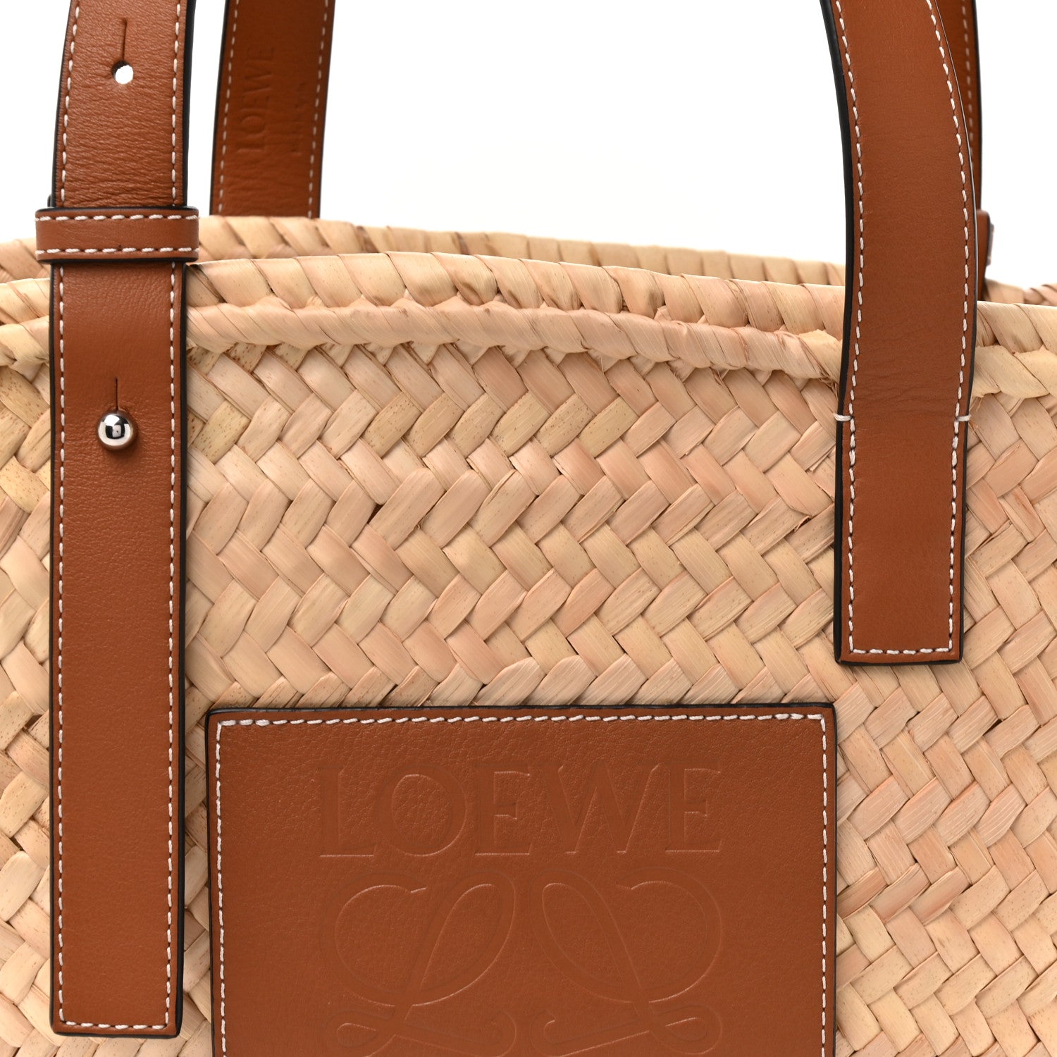 Loewe Raffia Basket Tote Bag Natural Tan 8 of 10