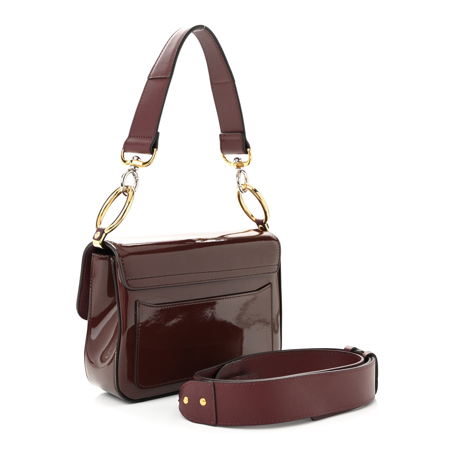 Chloe Spazzolato Sfumato Calfskin Small C Double Carry Burnt Brown 3 of 10