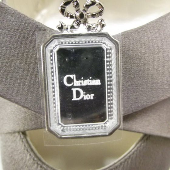 Christian Dior Satin Anniversary Bow Pumps 35.5 Grey 6 of 7