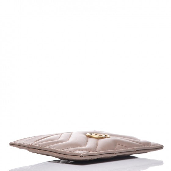 Gucci Calfskin Matelasse GG Marmont Card Holder Porcelain Rose 4 of 7