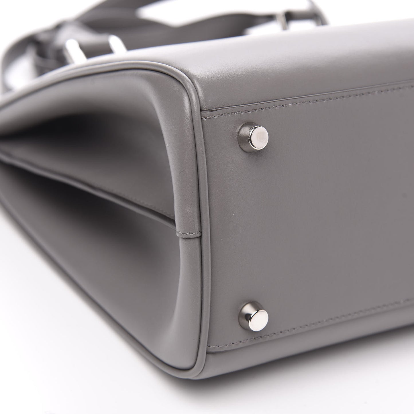 Smooth Calfskin Medium Zumi Top Handle Bag Dusty Grey