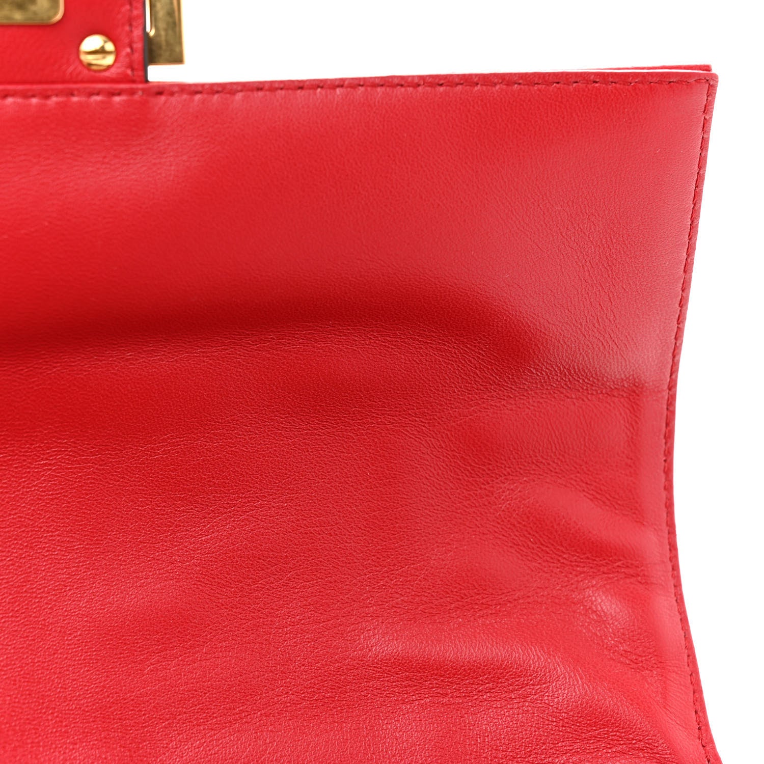 Fendi Nappa FF 1974 Embossed Baguette Fragola 11 of 12