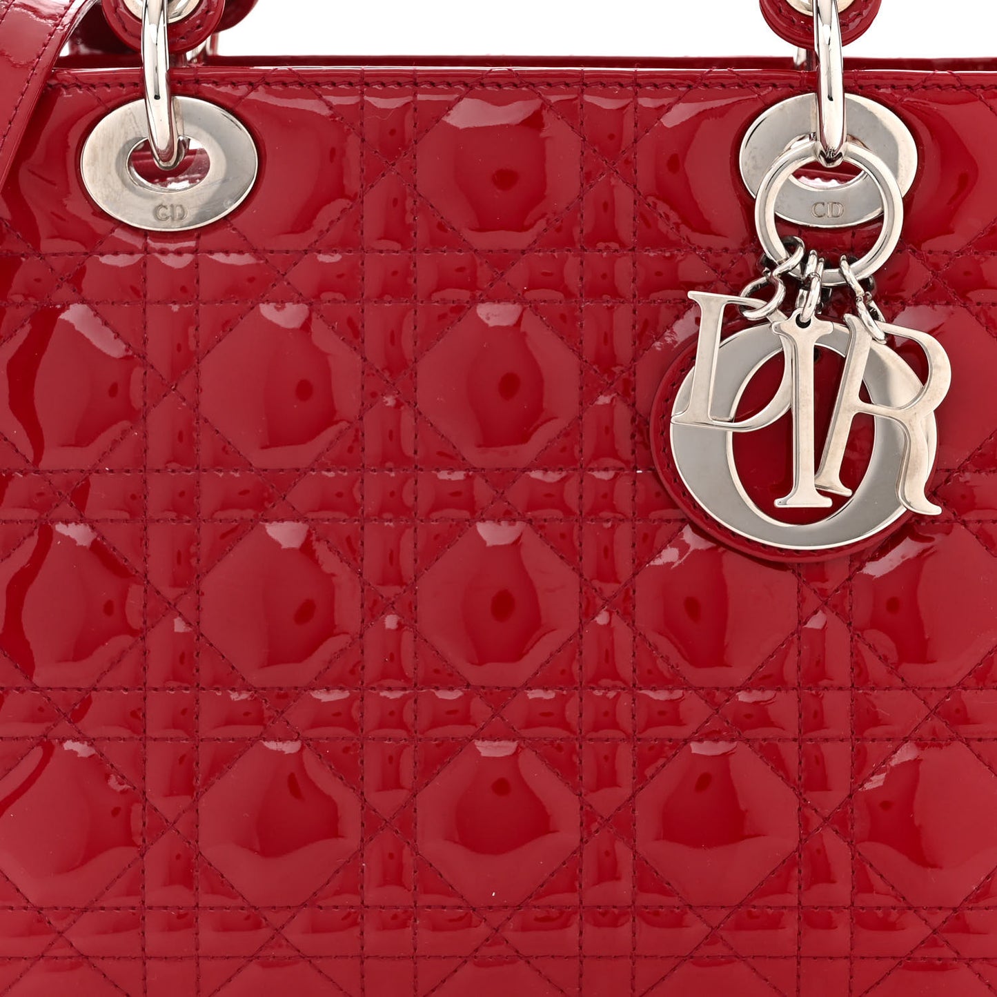 Patent Cannage Medium Lady Dior Burgundy Red
