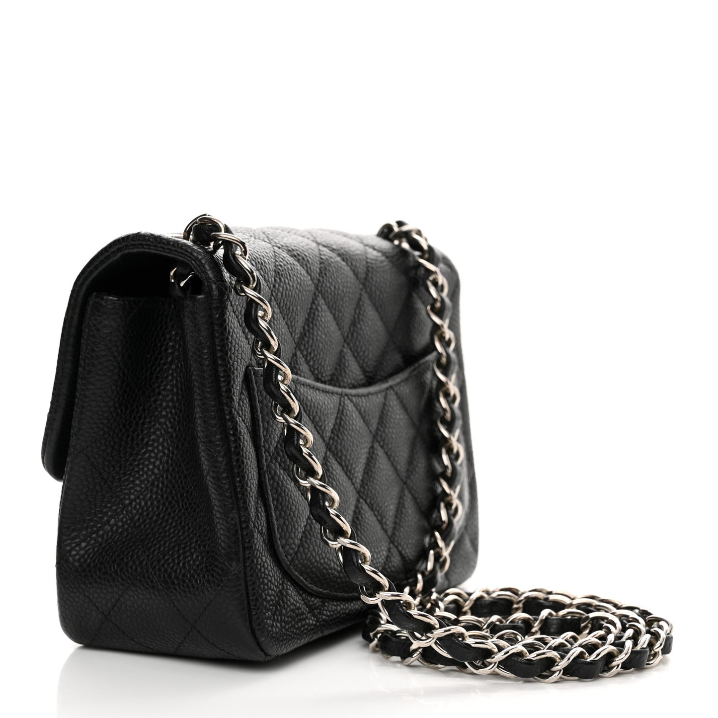 Caviar Quilted Mini Square Flap Black