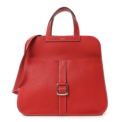 Hermes Taurillon Clemence Halzan 31 GM Rouge Casaque Vermillion 1 of 10