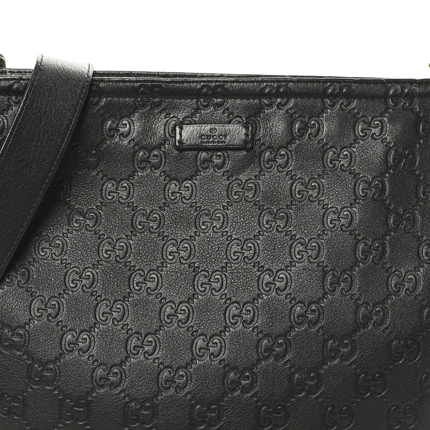 Guccissima Medium Flat Messenger Bag Black