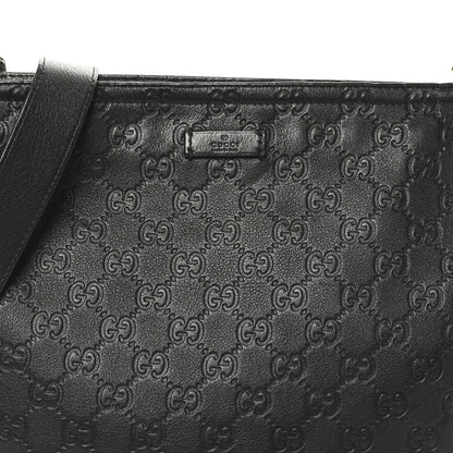 Gucci Guccissima Medium Flat Messenger Bag Black 8 of 10