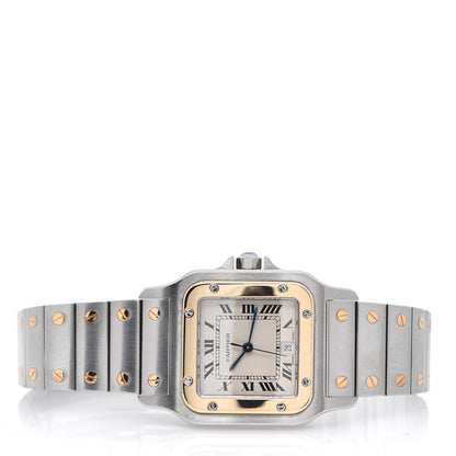 Cartier Stainless Steel 18K Yellow Gold 29mm Santos De Galbee Quartz Watch 2 of 4