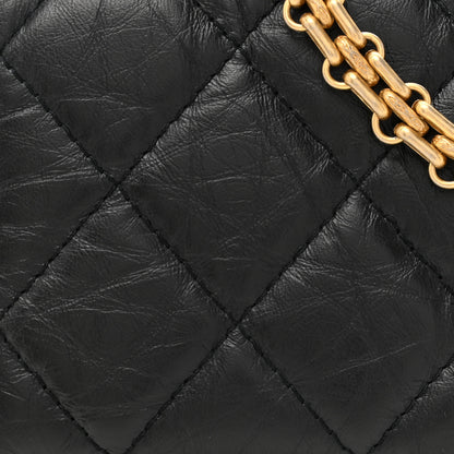 Chanel Aged Calfskin Quilted 2.55 Reissue Chain Wallet Black 9 of 11