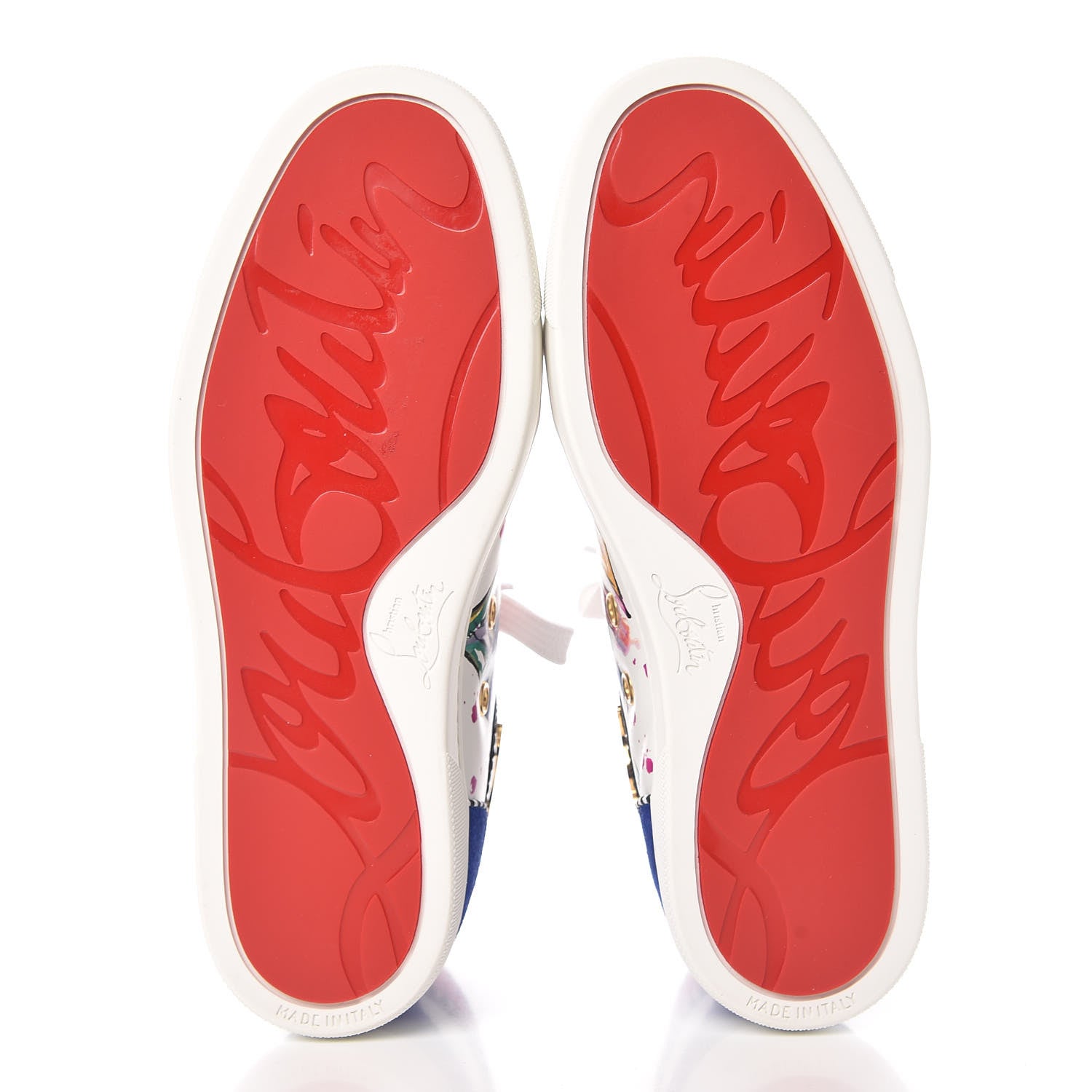 Christian Louboutin Calfskin Womens In Love Rantus Orlato Sneakers 35 White Multicolor 5 of 15