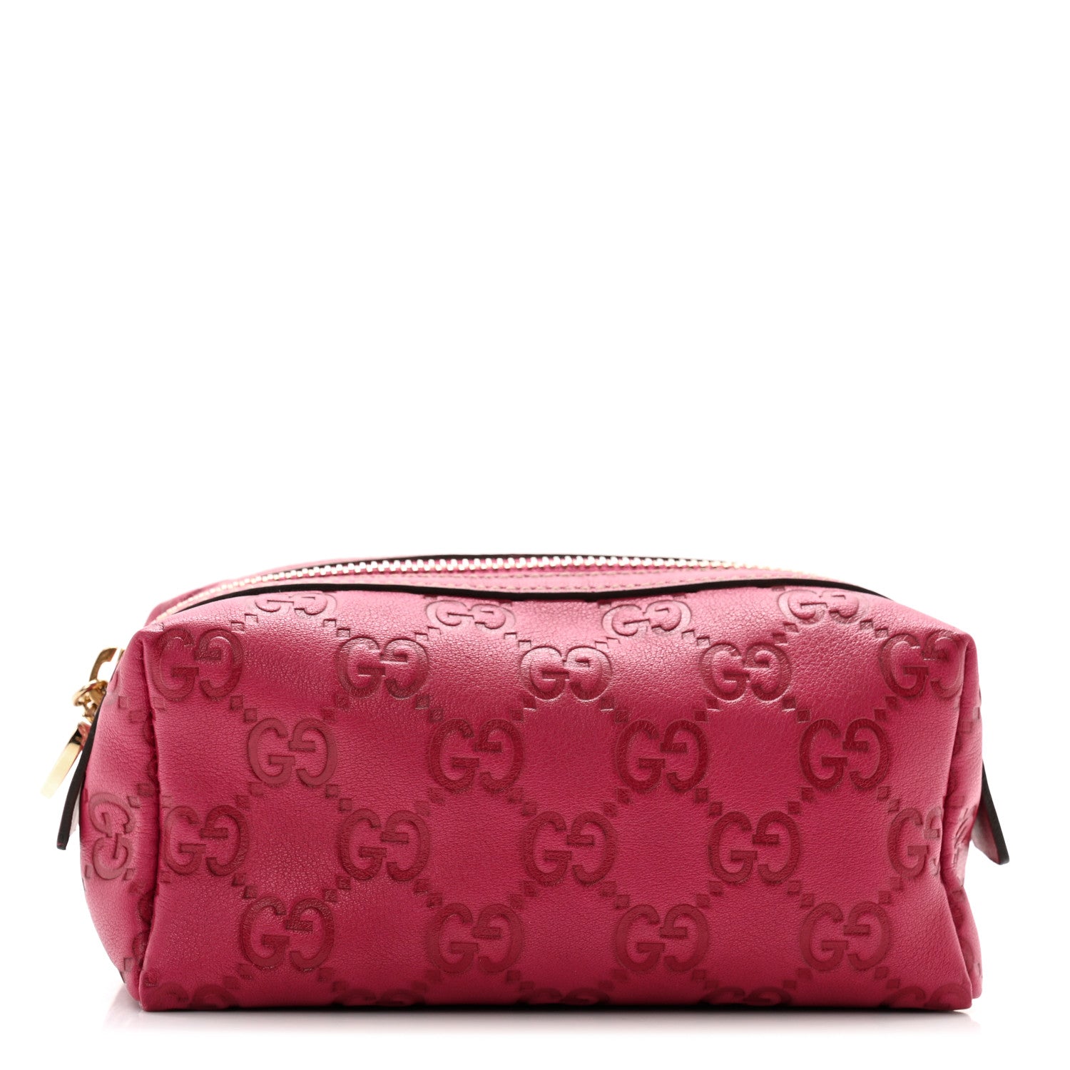 Gucci Metallic Guccissima Small Cosmetic Case Red 1 of 8