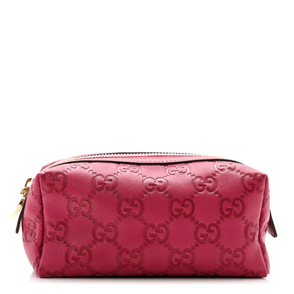 Gucci Metallic Guccissima Small Cosmetic Case Red 1 of 8