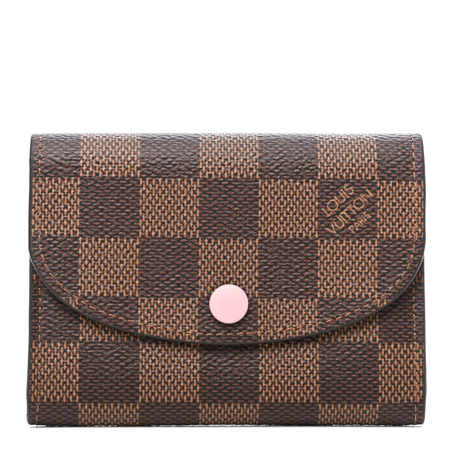 Damier Ebene Rosalie Coin Purse Rose Ballerine