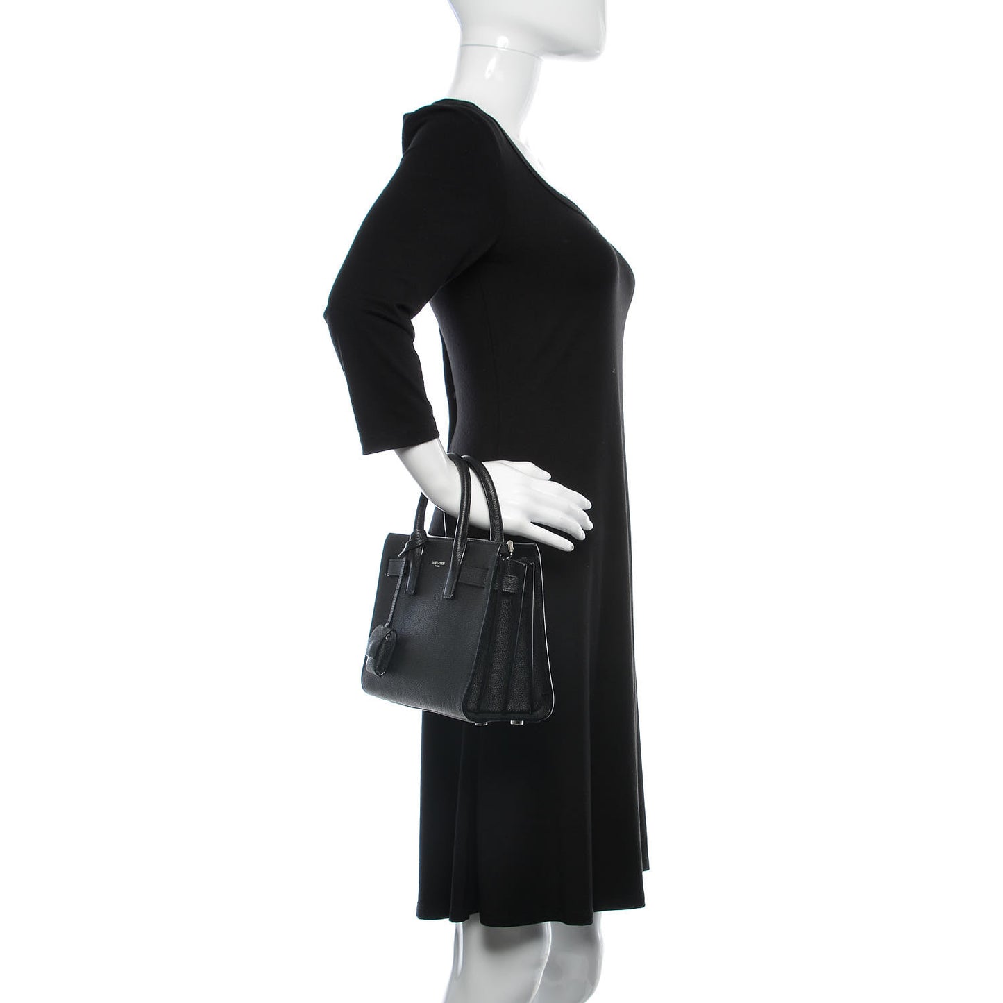 Grained Calfskin Nano Sac De Jour Black