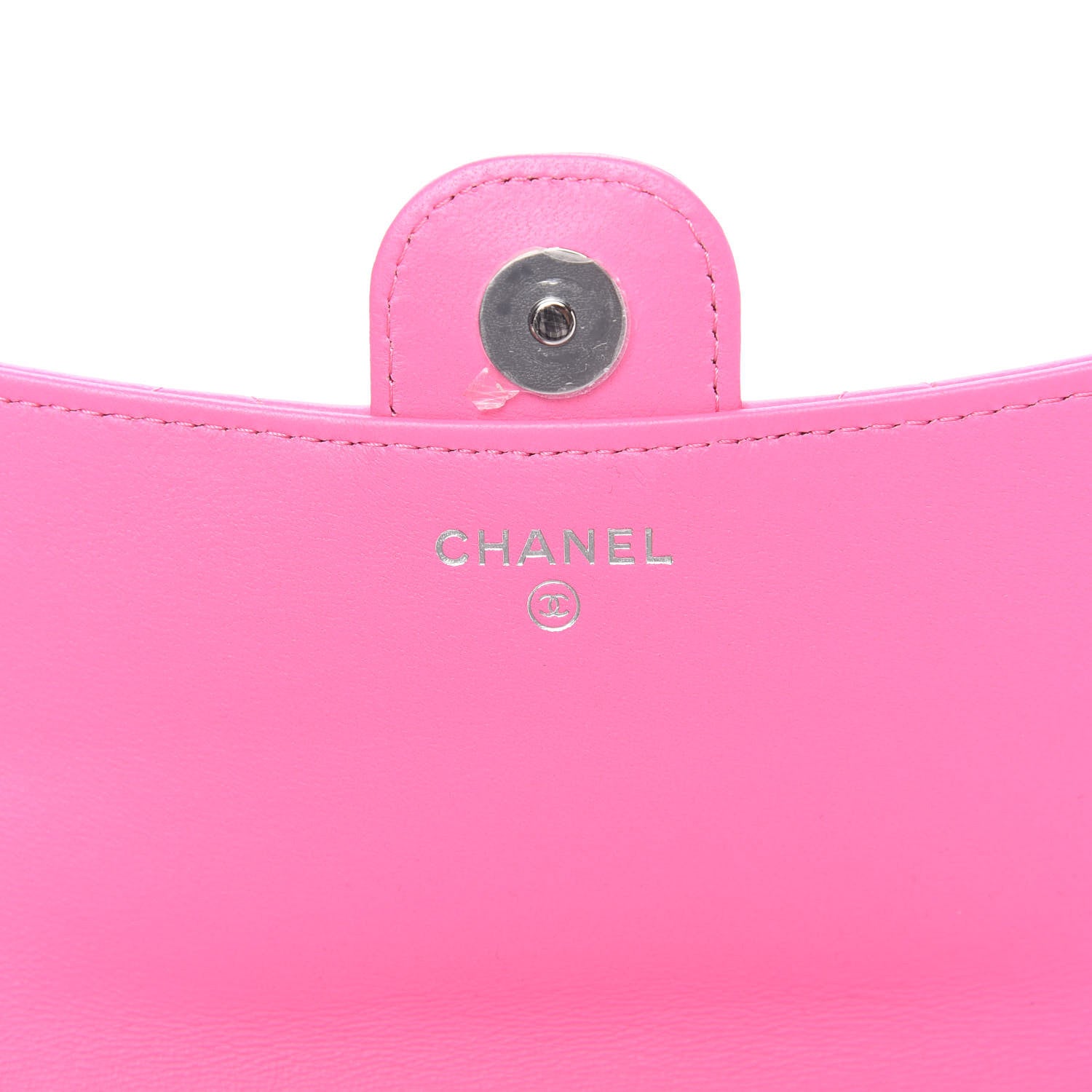 Chanel Lambskin Quilted Flap Phone Holder With Chain Neon Pink 8 of 12