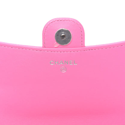 Chanel Lambskin Quilted Flap Phone Holder With Chain Neon Pink 8 of 12