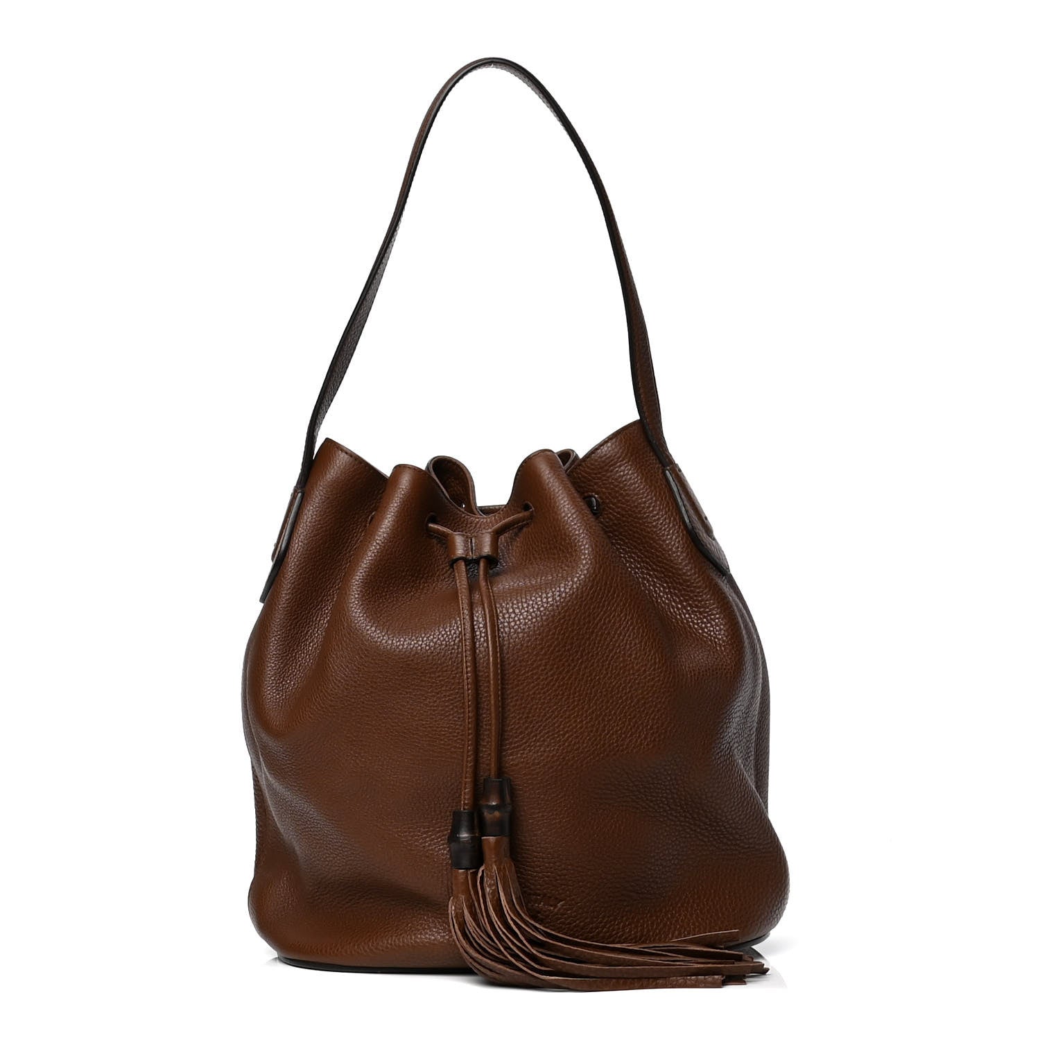 Gucci Calfskin Medium Lady Tassel Bucket Bag Nut Brown 1 of 4