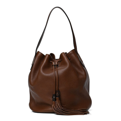 Gucci Calfskin Medium Lady Tassel Bucket Bag Nut Brown 1 of 4