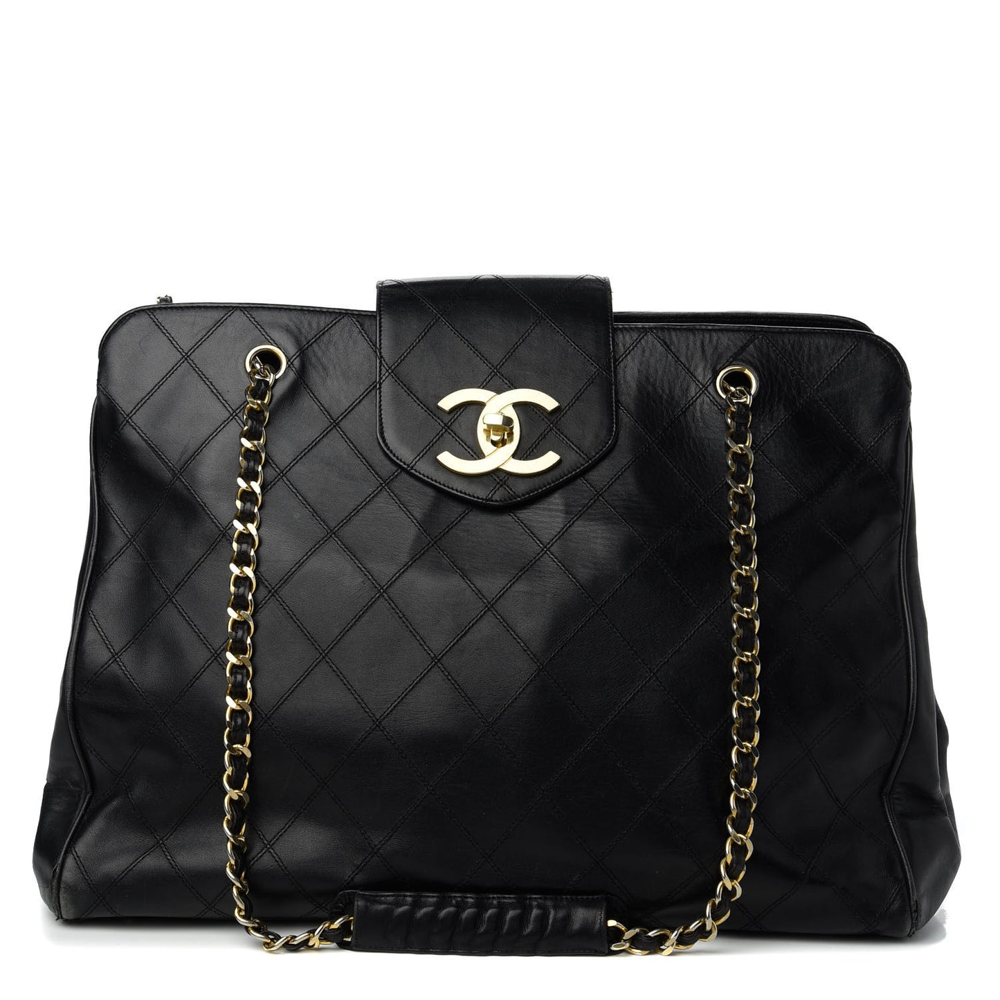 Calfskin Stitched XL Weekender Black