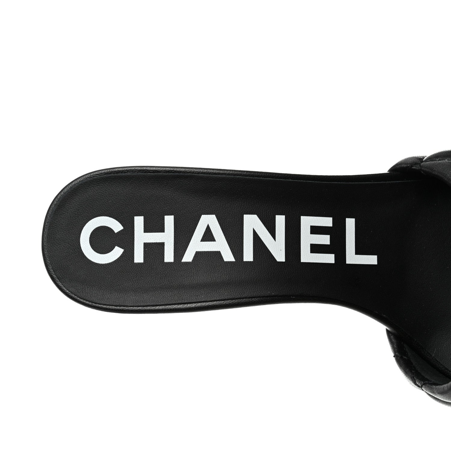 Chanel Lambskin Quilted Textured CC Mules 37.5 Black 7 of 9
