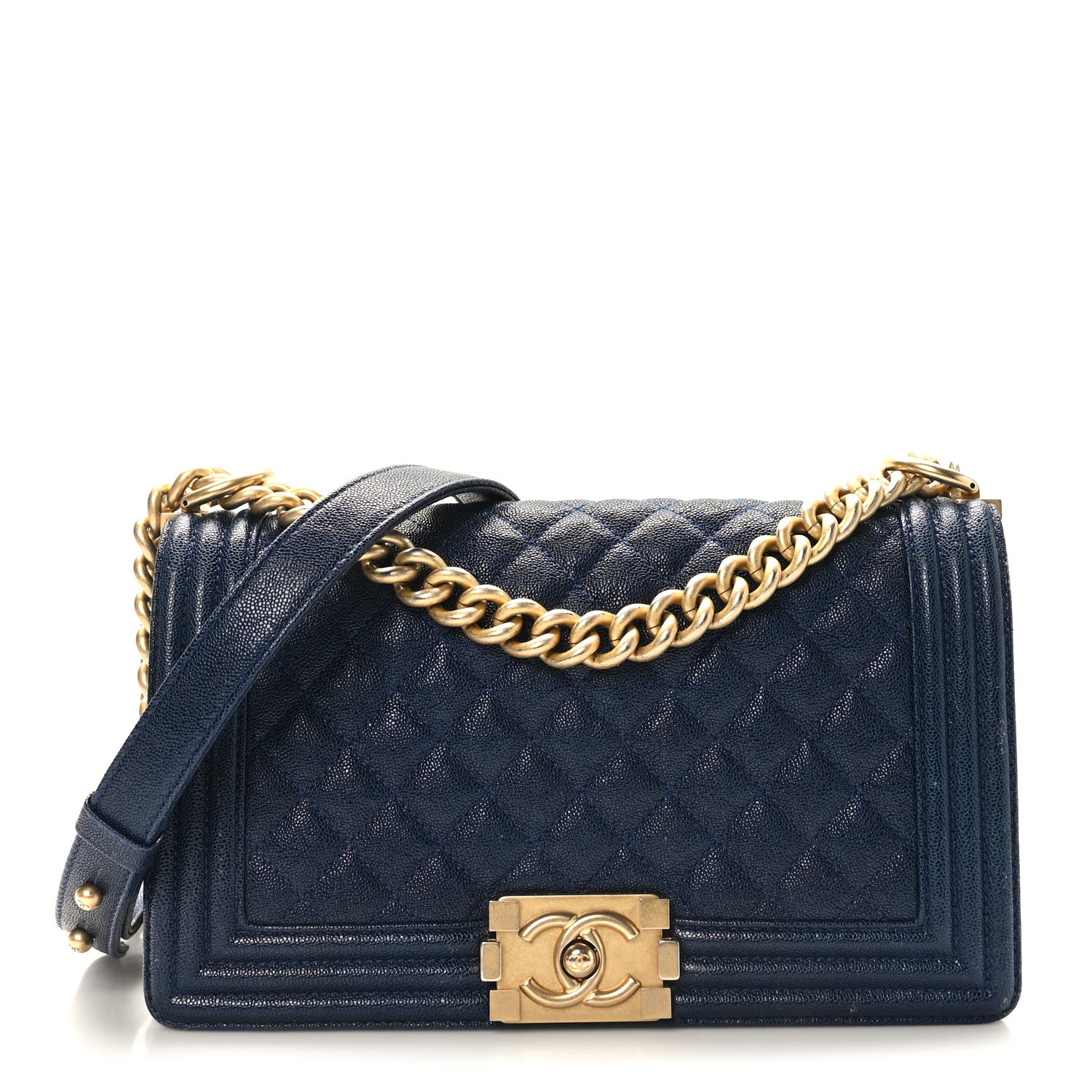 Chanel Caviar Quilted Medium Boy Flap Navy 1 of 9