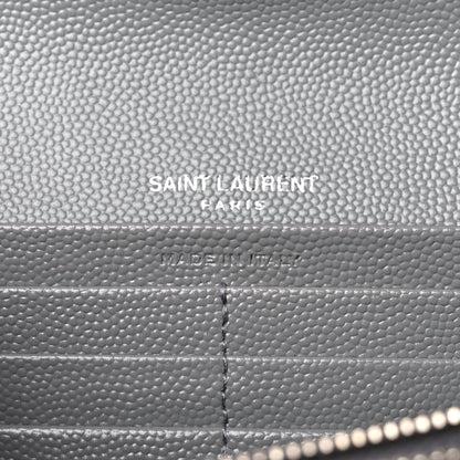 Saint Laurent Grain De Poudre Mixed Matelasse Triquilt Large Monogram Wallet Stone 6 of 8