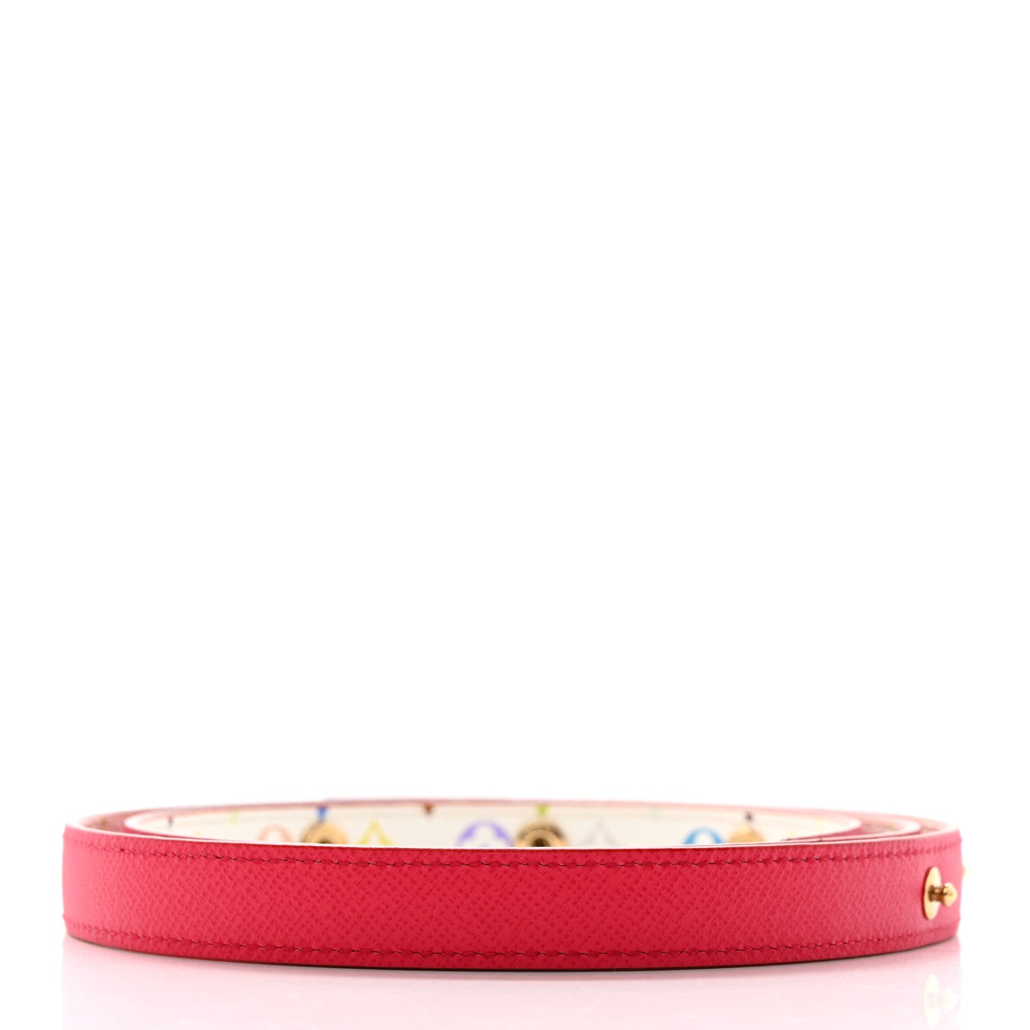 Louis Vuitton Monogram Multicolor Reversible Snap Belt 80 32 White Fuchsia 3 of 6