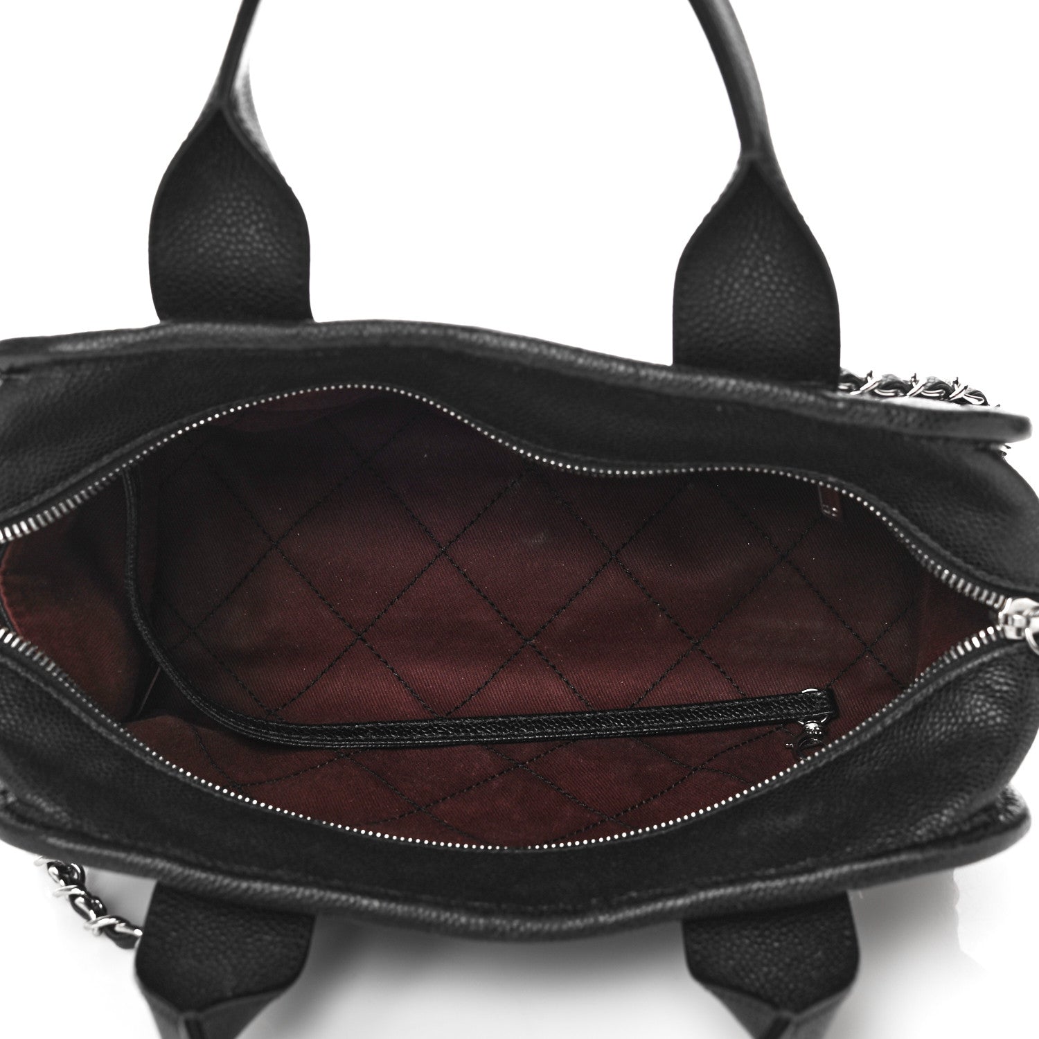 Chanel Caviar Quilted Small Deauville Bowling Bag Black 5 of 16