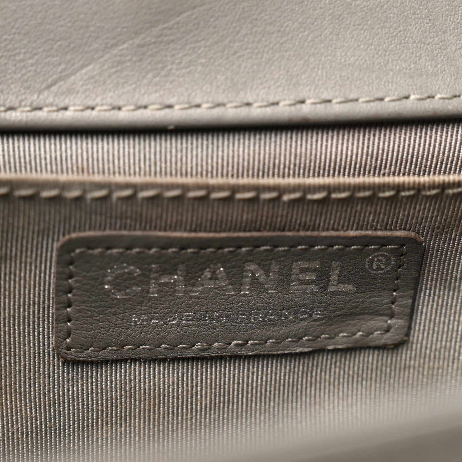 Chanel Lambskin Chevron Quilted Medium Boy Flap Grey 6 of 12