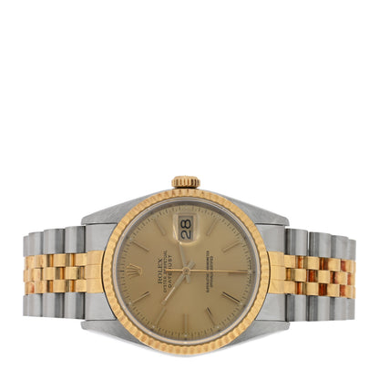 Rolex Stainless Steel 18K Yellow Gold 36mm Oyster Perpetual Datejust Watch Champagne 16233 2 of 4