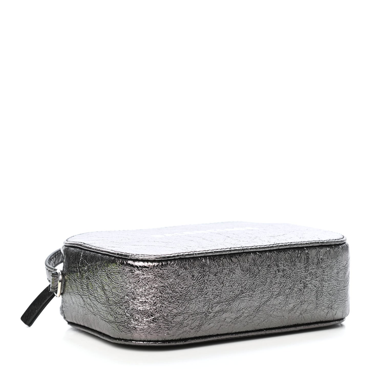 Metallic Textured Calfskin XS Everyday Camera Bag with Handle Black