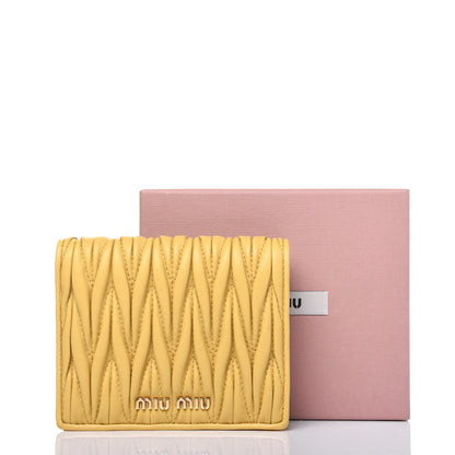 Miu Miu Nappa Matelasse Small Flap Wallet Ginestra 13 of 13