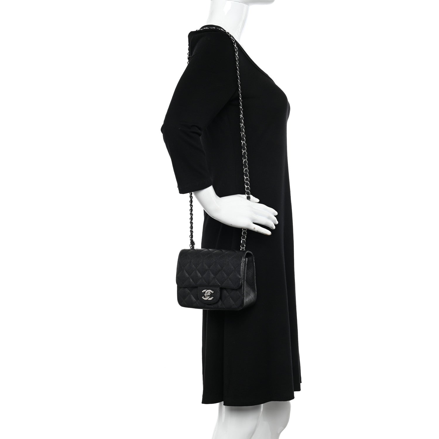 Chanel Caviar Quilted Mini Square Flap Black 2 of 13