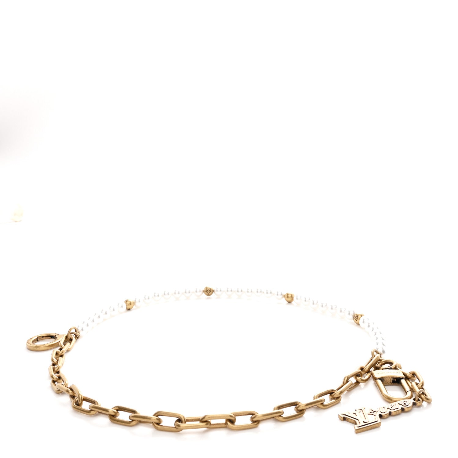 Louis Vuitton Chain Belt Pearls Bag Charm Gold 1 of 3