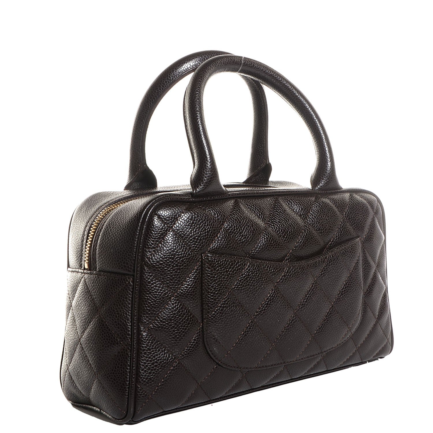 Chanel Caviar Quilted Small Bowler Brown 3 of 7