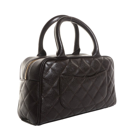 Chanel Caviar Quilted Small Bowler Brown 3 of 7