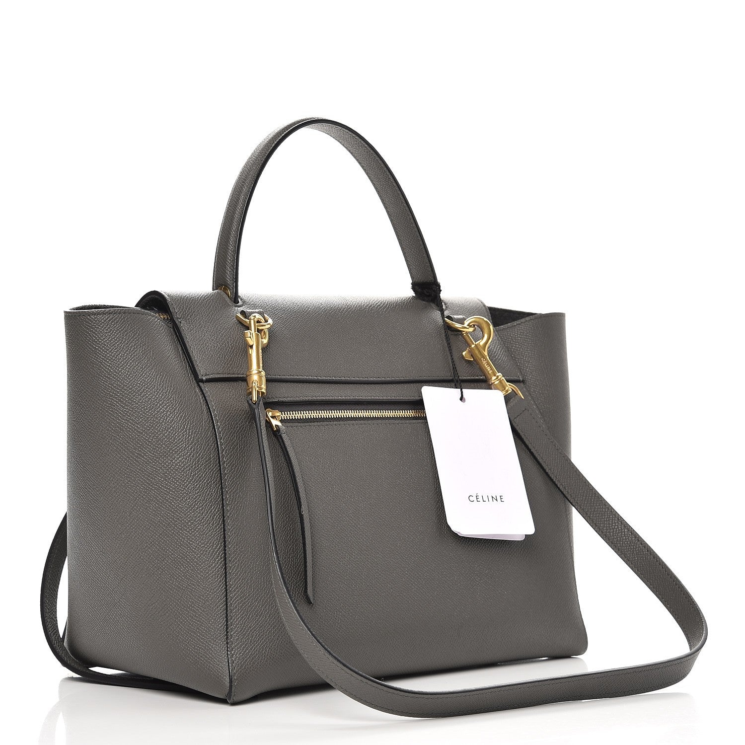 Celine Grained Calfskin Mini Belt Bag Grey 3 of 11