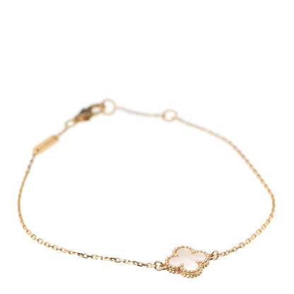 Van Cleef & Arpels 18K Yellow Gold Mother of Pearl Sweet Alhambra Bracelet 1 of 9