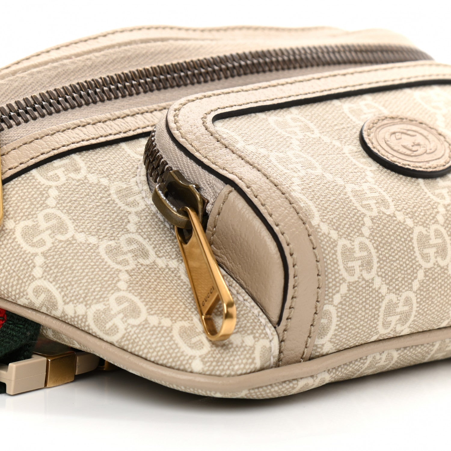 Gucci GG Supreme Monogram Textured Calfskin Web Retro Interlocking G Belt Bag Beige Mystic White Oatmeal 9 of 11