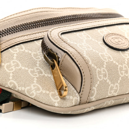 Gucci GG Supreme Monogram Textured Calfskin Web Retro Interlocking G Belt Bag Beige Mystic White Oatmeal 9 of 11